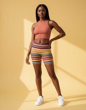Striped Collection short shorts