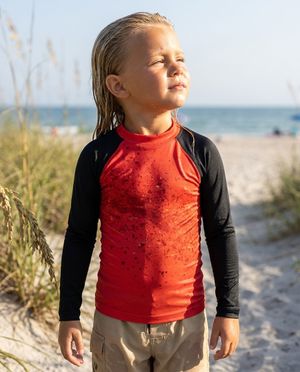 Girls Coral Pixelate girls youth rashguards