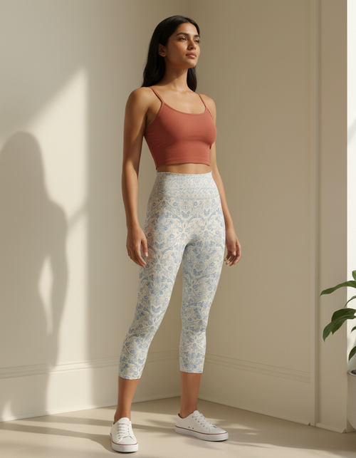 Blue Aura Kumo Capri Yoga Leggings Capri Yoga Leggings — Dripper