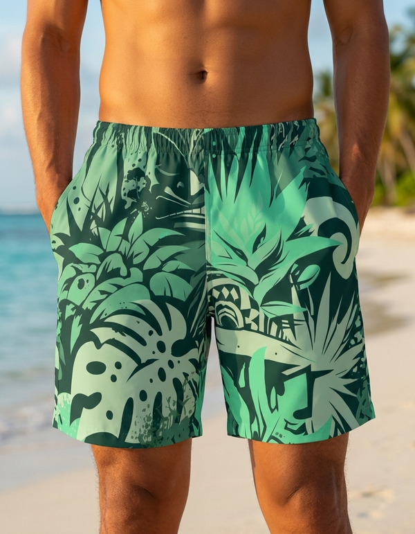 Men's Swim Trunks in Jelly Mint Makani Poni