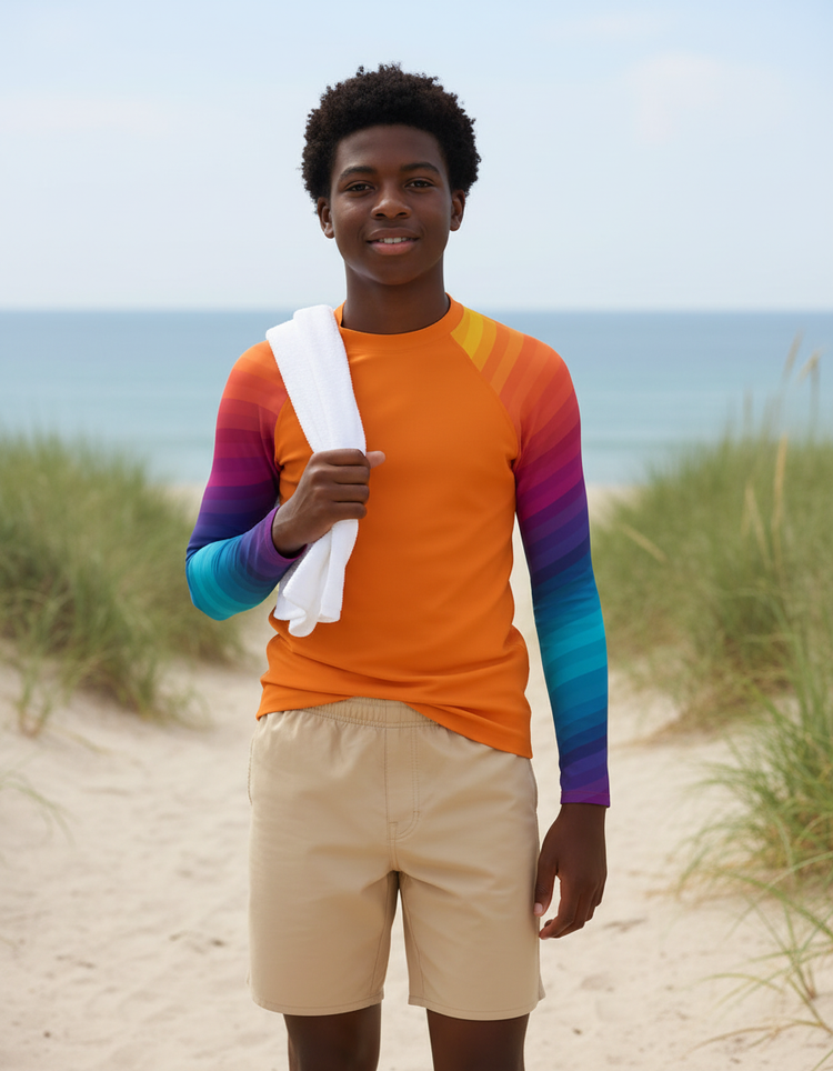 Youth Striped Rash Guard