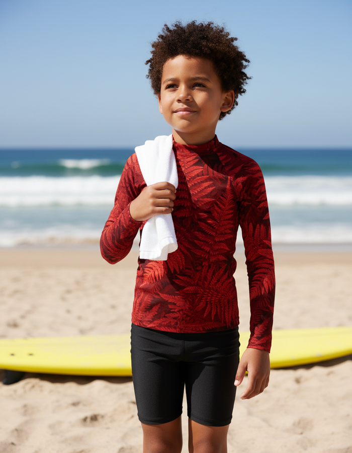 Rashguard — Kids Fiery Red Emerald