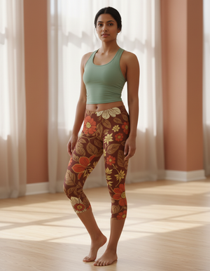 Burnt Sienna Sedi Leggings Capri Leggings — Dripper