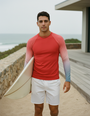 Men's Fiery Red Prism men's rashguards