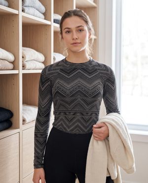 Graphite Chevronet Base Layer Top women's base layers