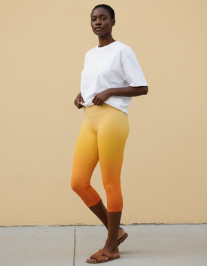 Yellow Celestia Capri Leggings Capri Leggings — Dripper