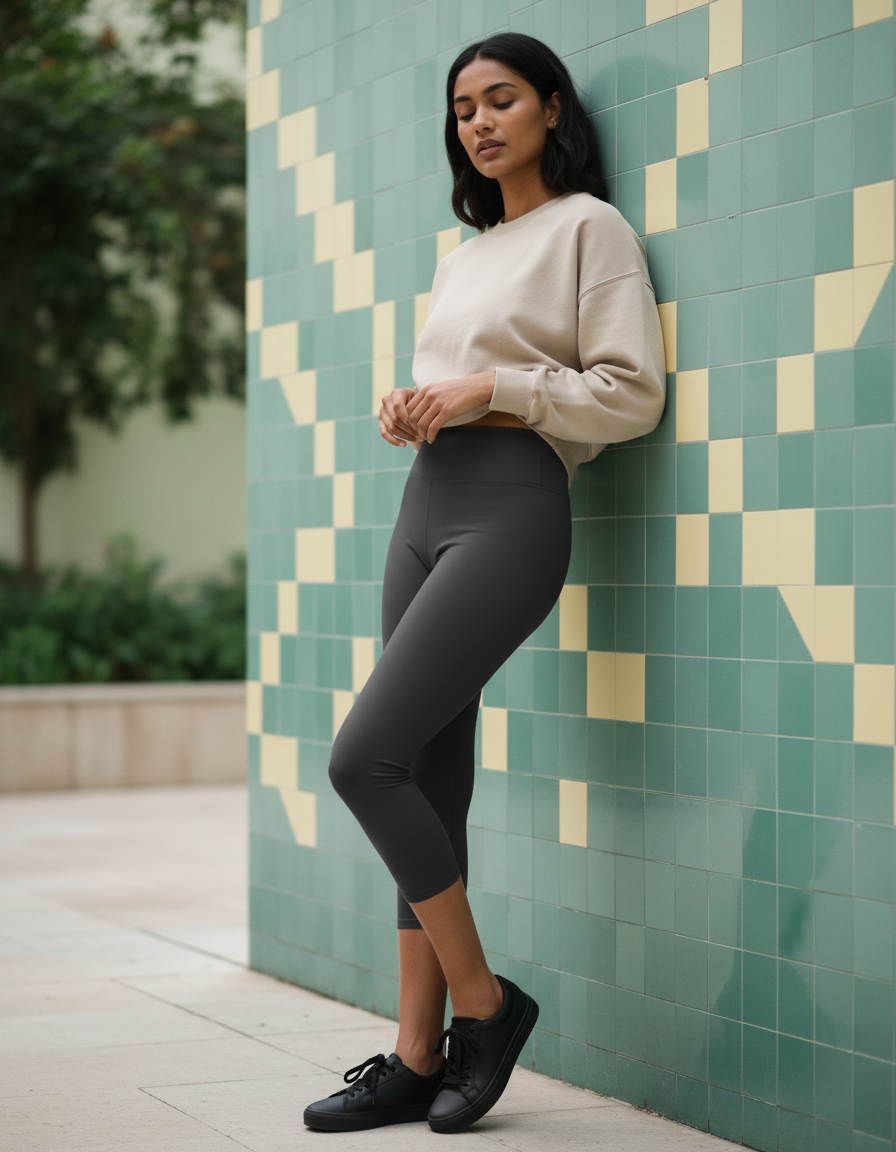 Capri-Yoga Leggings in Anthracite