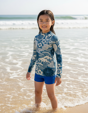 Blue Aura Edo Kids Rash Guard Kids Rash Guard — Dripper