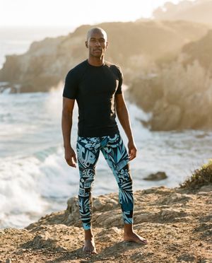 Turquoise Lani Uli Leggings Men's Leggings — Lolekai