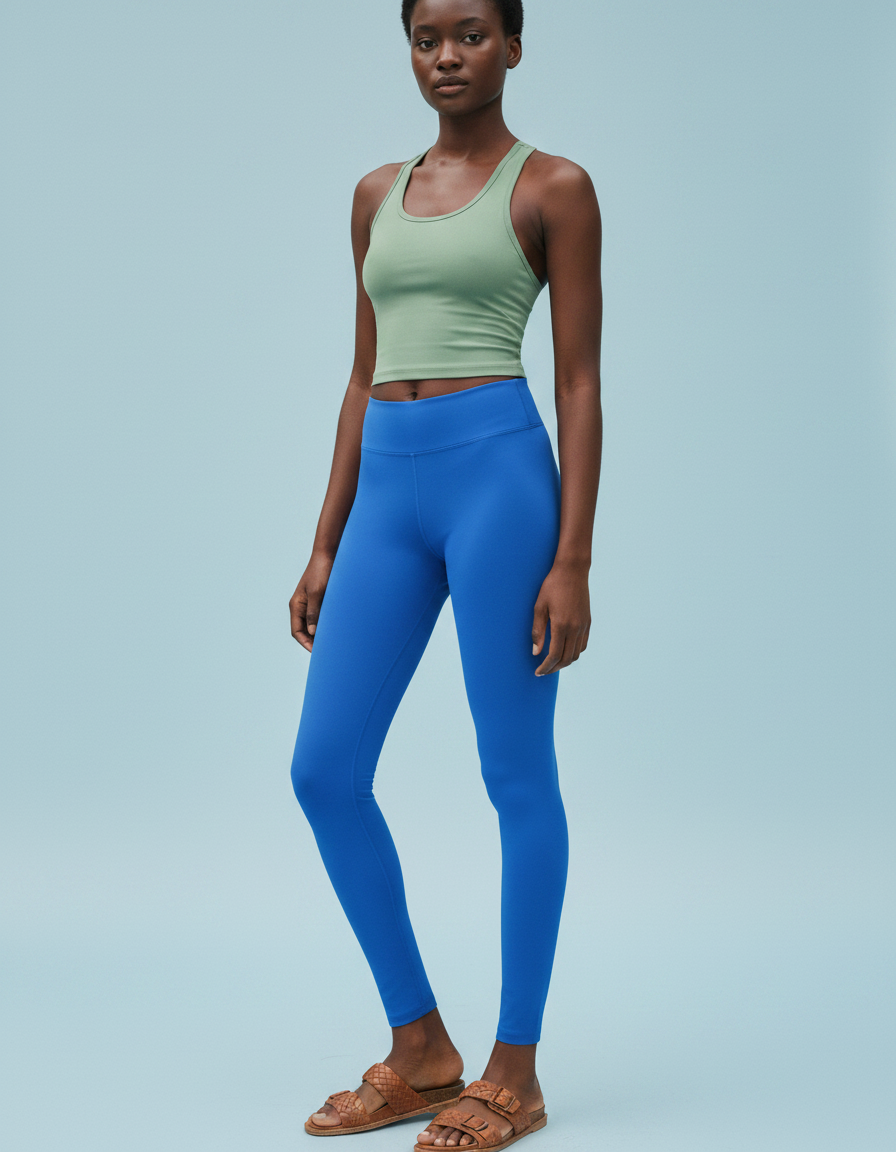 Full-Length Leggings in Electric Blue