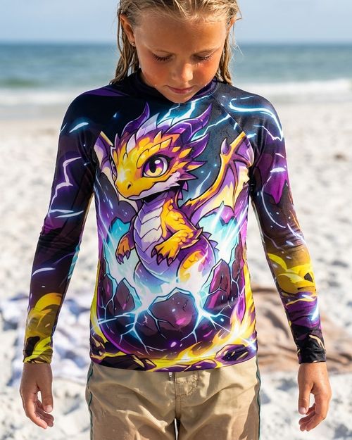 Girls Lightning Baby Dragon girls rashguards