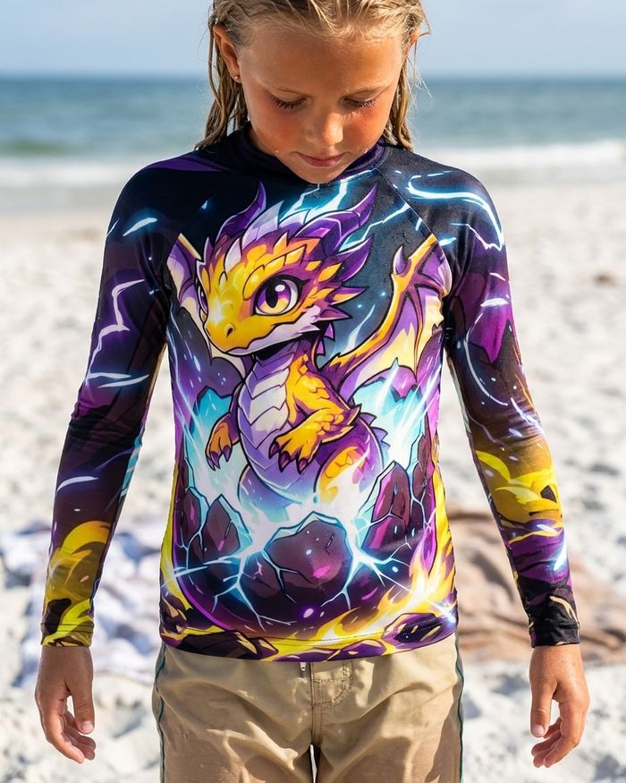 Rashguard — Girls Lightning Baby Dragon