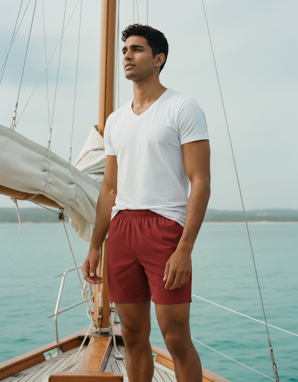 Men's Swim Trunks in Brick