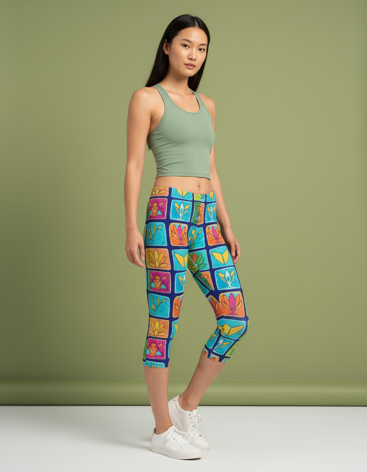 Women's Egyptian Faience Capri Leggings