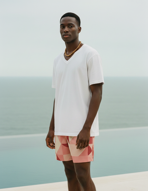 Millennial Pink Dwell men's swim trunks