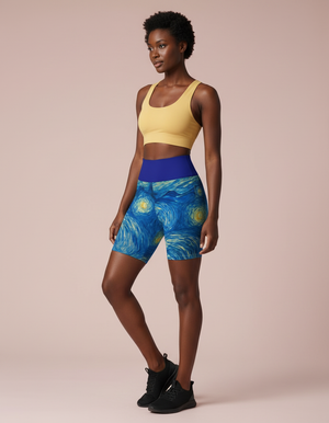 Van Gogh Starry Night Yoga Shorts yoga shorts