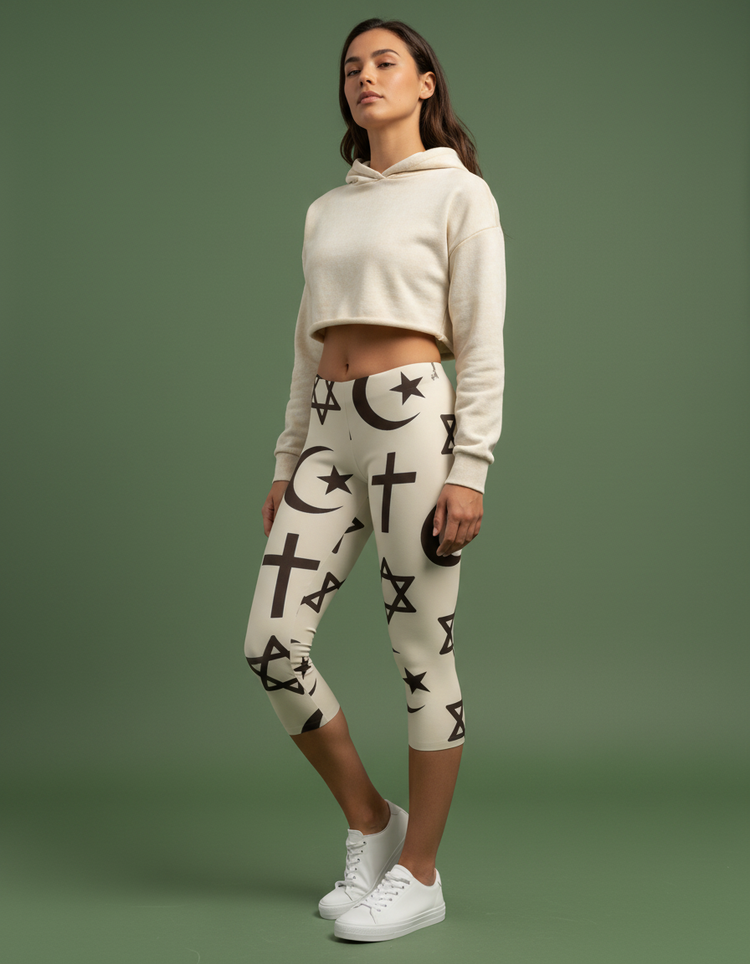 Women's Abrahamic Symbols Capri Leggings