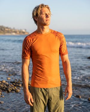 Citrus Orange Emerald Rash Guard Men's Rashguard — Lolekai