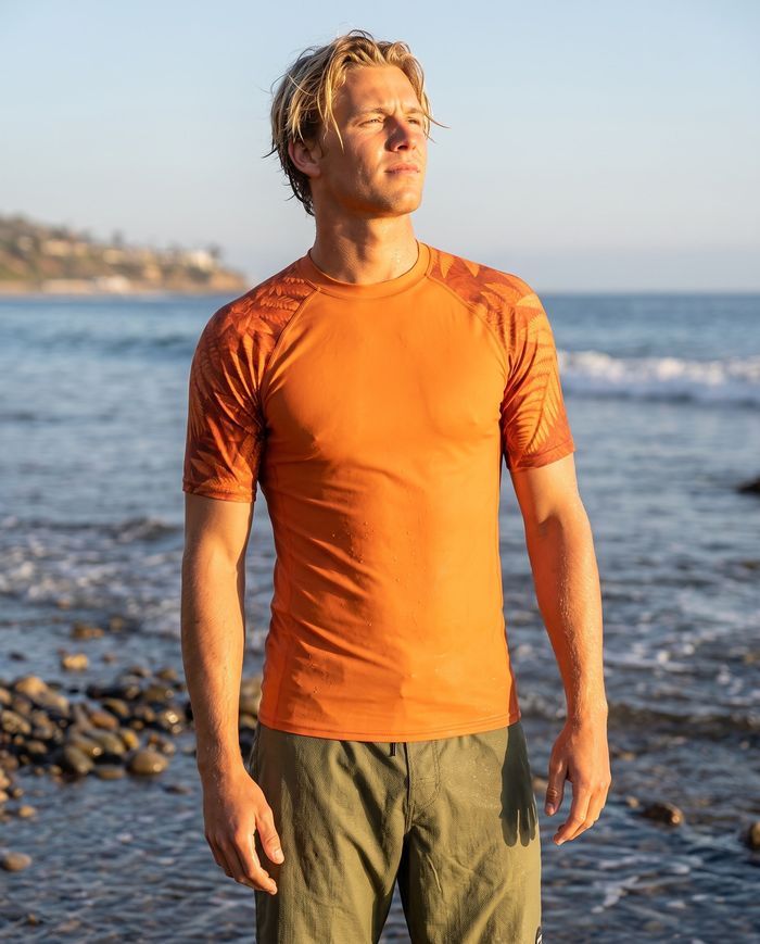 Rashguard — Men's Citrus Orange Emerald