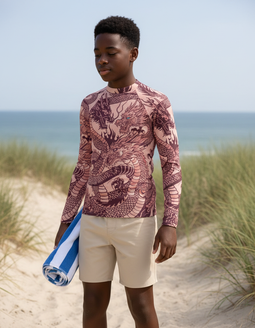 Amaranth Ember Boys Youth Rash Guard Youth Rash Guard — Lolekai