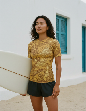Women's Lemon Yellow Ember women's short-sleeve rashguards