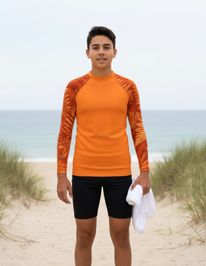 Youth Citrus Orange Emerald youth rashguards