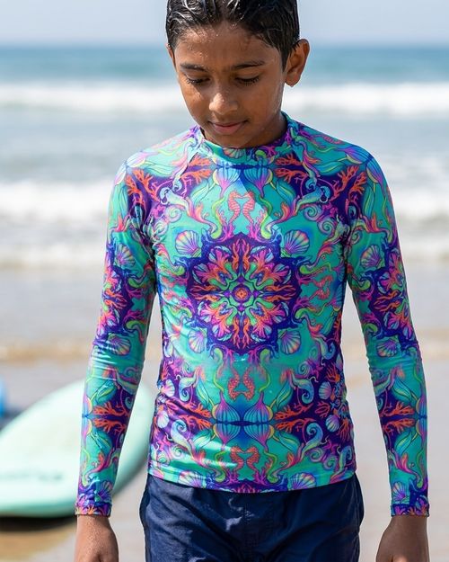 Boys Mermaid Mandala boys rashguards