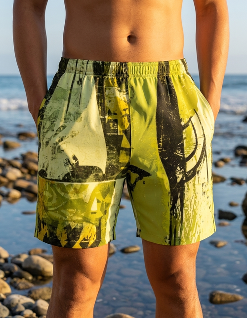 Lime Savannah Men's Swim Trunks Men's Swim Trunks — Lolekai