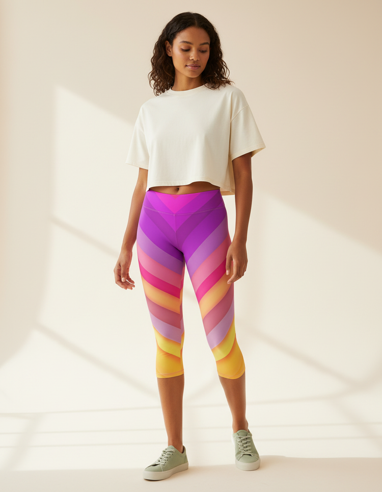 Women's Chevron Capri Leggings