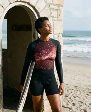 Women's Amaranth Pixelate women's rashguards
