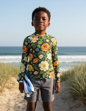 Runway Chartreuse Elysium Rash Guard Kids Rash Guard — Dripper