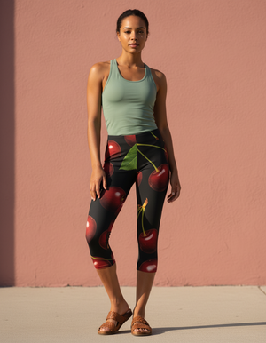 Cherry Capri Leggings capri leggings