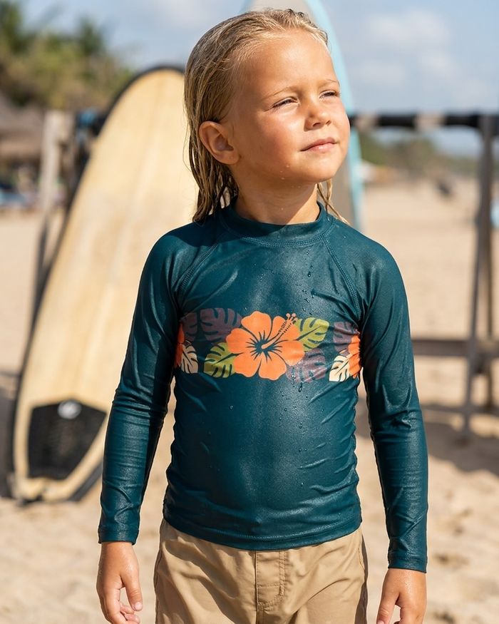 Rashguard — Girls Deep Teal Pua