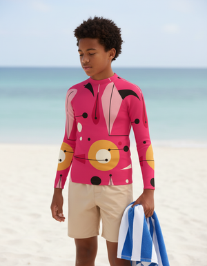 Hot Pink Echo Youth Rash Guard Youth Rash Guard — Dripper