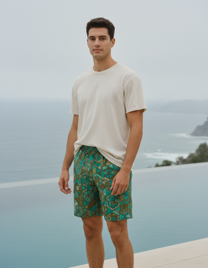 Transformative Teal Yuzu men's swim trunks