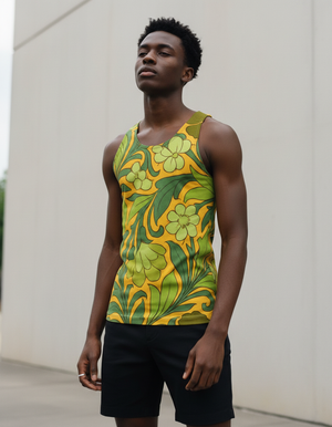 Men's Runway Chartreuse Amaryllis tank tops