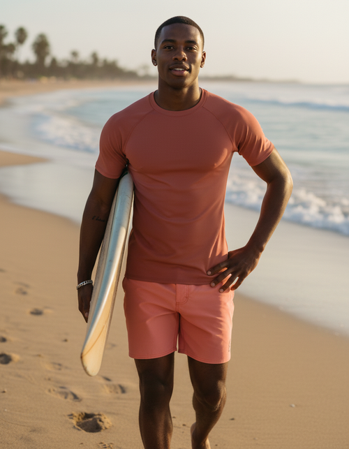 Burnt Sienna Rash Guard Men's Rashguard — Lolekai