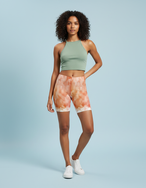 Burnt Sienna Mosaic women's short shorts