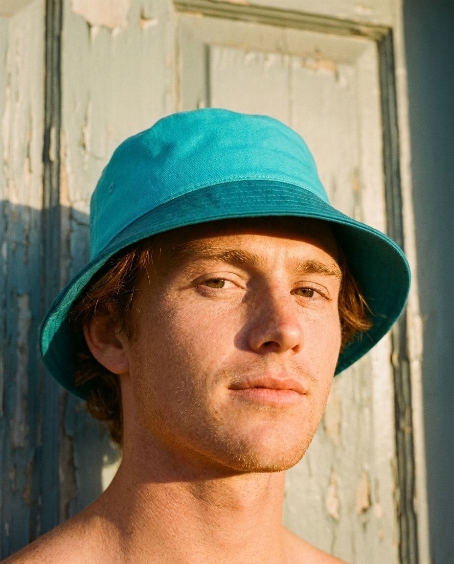 Turquoise Navy & Powder bucket hats