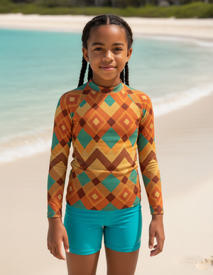 Youth Citrus Orange Horizon youth rashguards