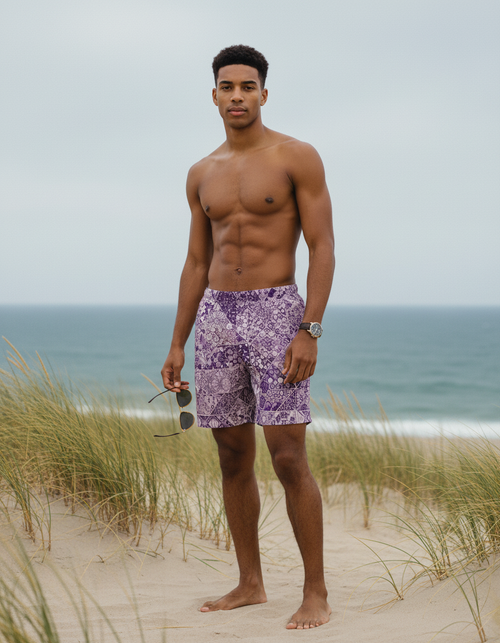 Burnished Lilac Riad Men's Swim Trunks Men's Swim Trunks — Dripper
