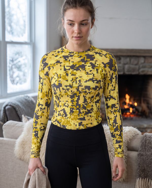Women's Lemon Yellow Veil Base Layer Top
