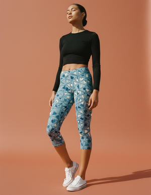 Blue Aura Tsubaki capri leggings
