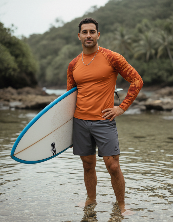 Rashguard — Men's Citrus Orange Emerald