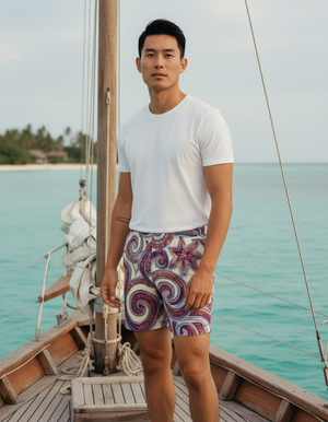 Burnished Lilac Spectrum men's swim trunks