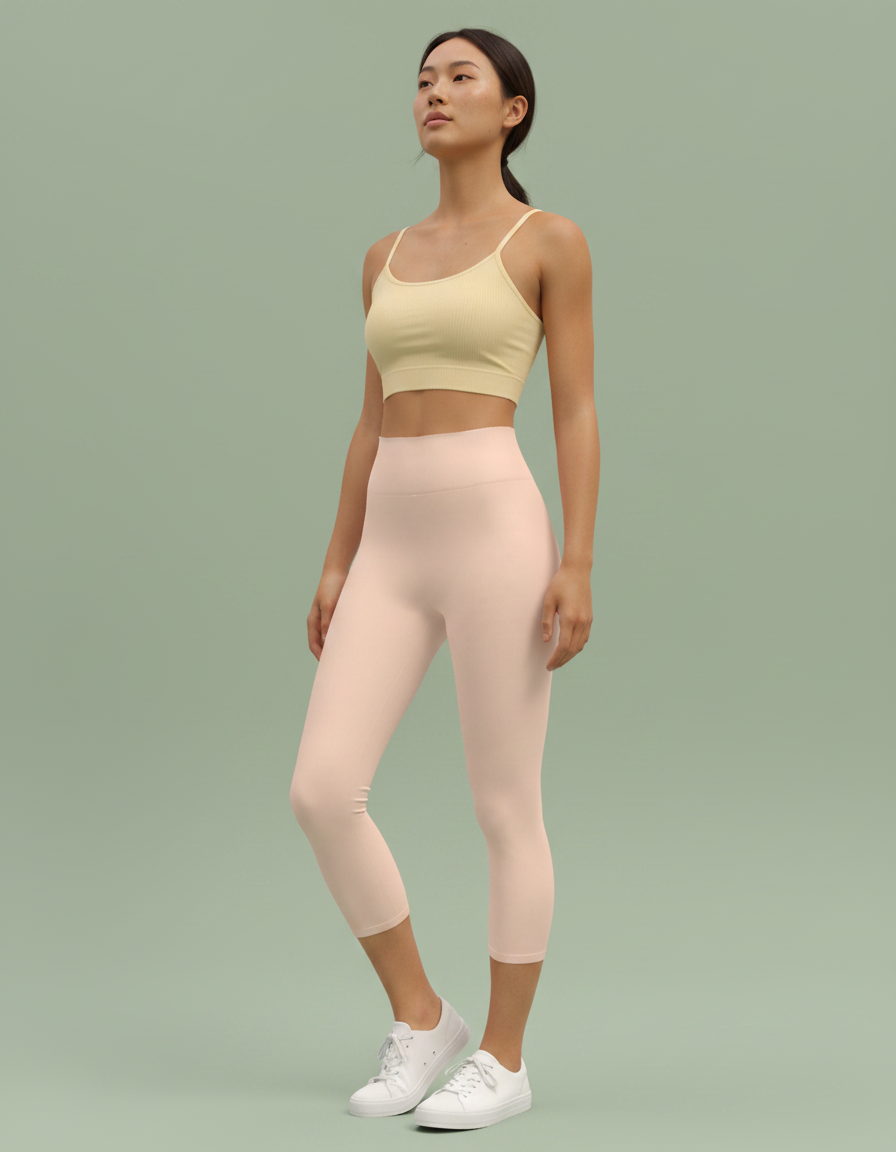 Capri-Yoga Leggings in Shell Pink