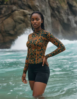 Coral Tana Rash Guard Women's Rashguard — Dripper