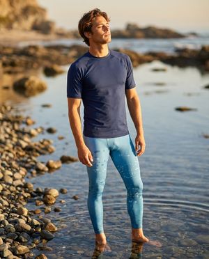 Blue Aura Blaze Leggings Men's Leggings — Lolekai