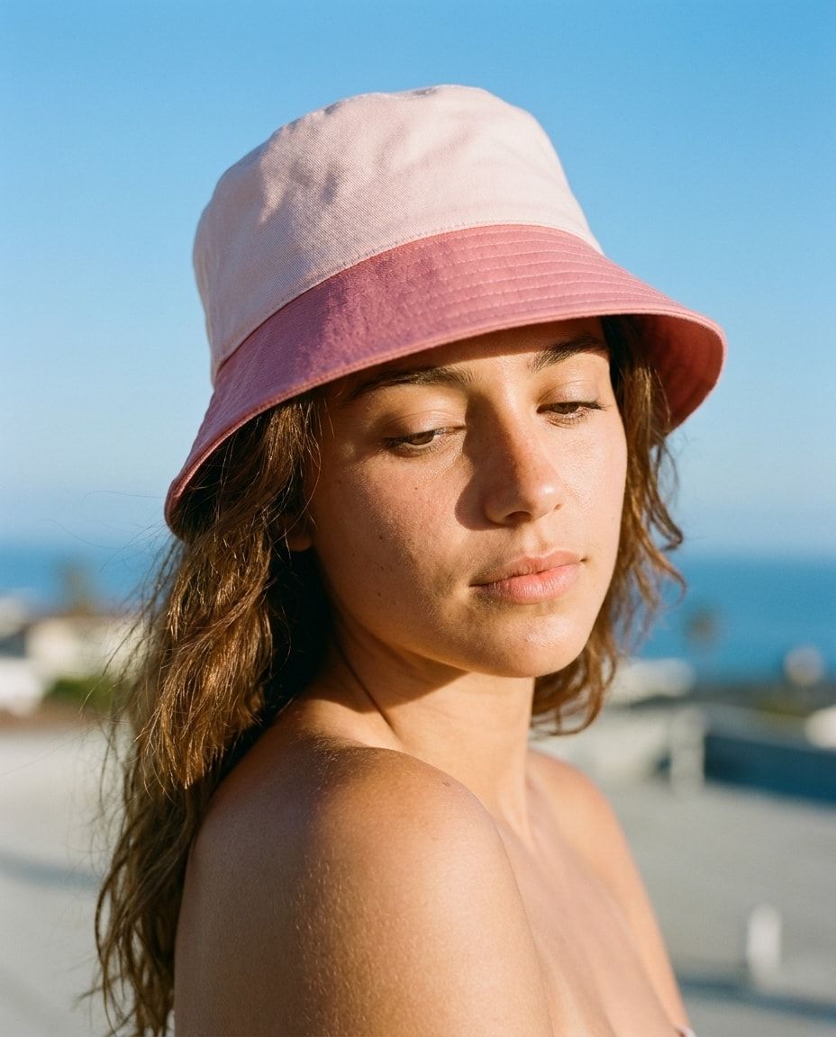 Millennial Pink Mulberry & Mist bucket hats