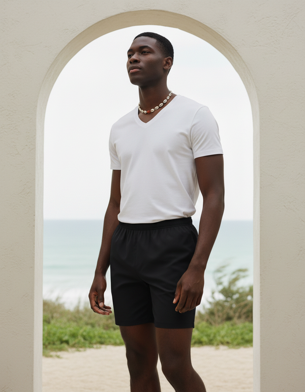 Men's Swim Trunks in Midnight Black